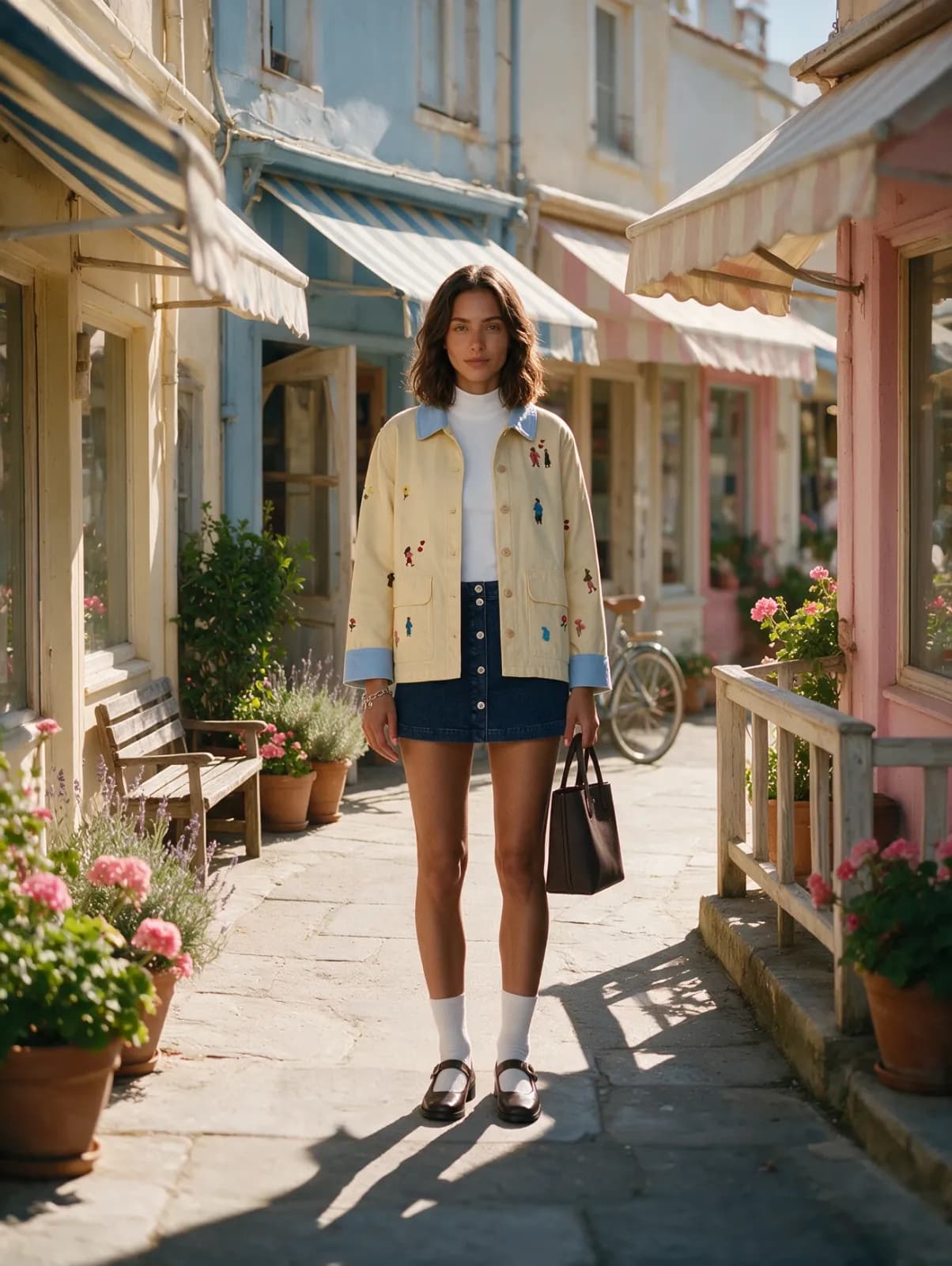 Pastel street: AI generated fashion photo